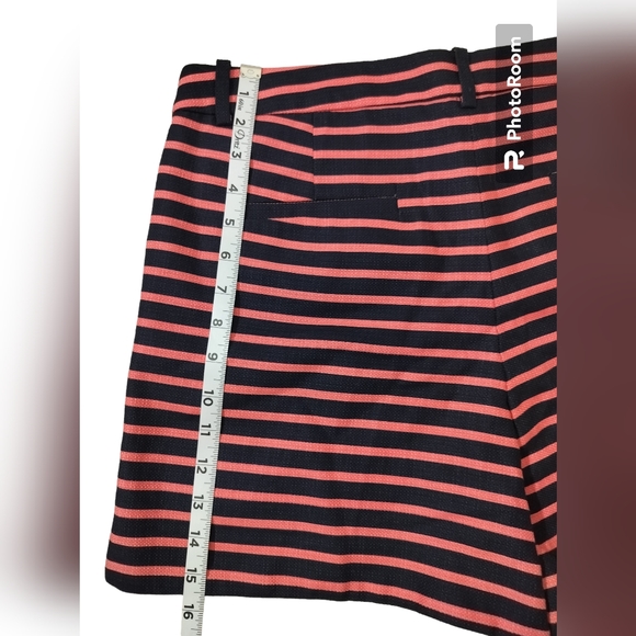 J.Crew casual short women's factory striped high rise navy blue orange size 12 - Picture 9 of 11